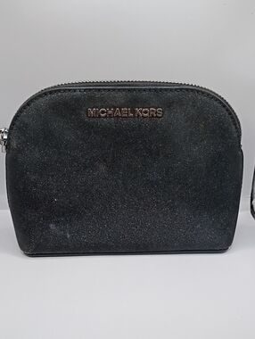 Michael Kors Black Glitter Cosmetic Pouch